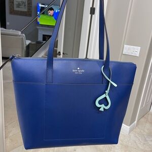 Kate Spade Royal Blue Tote with Mint Charm